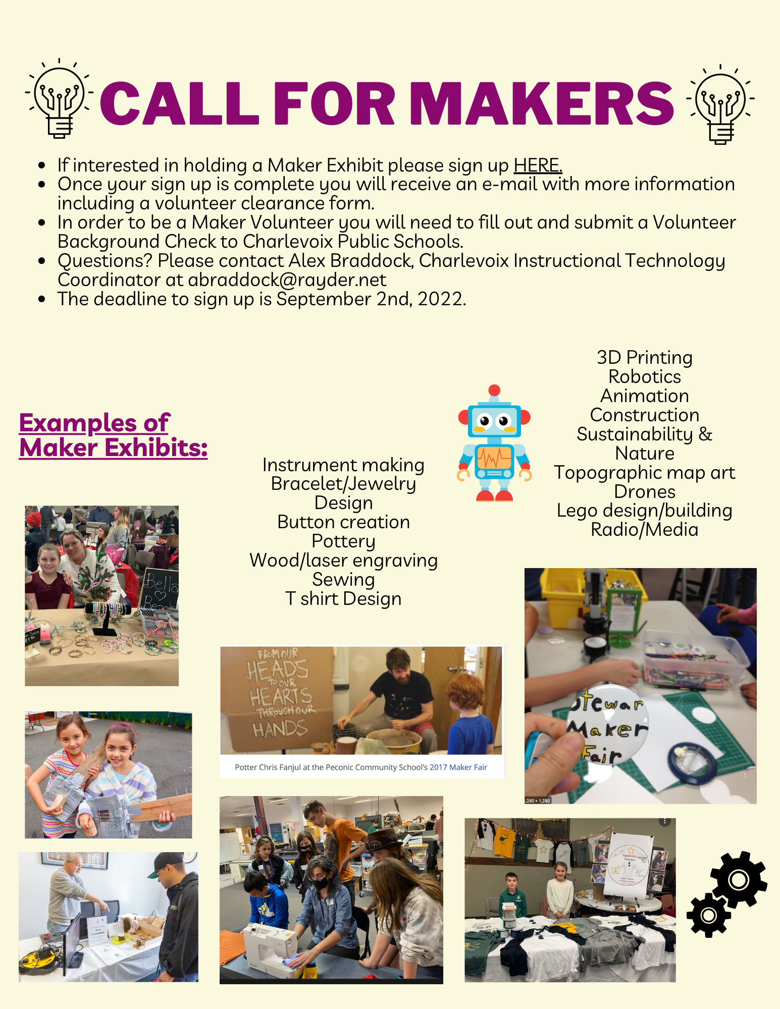 Example of Maker Exhibits for Maker Fair